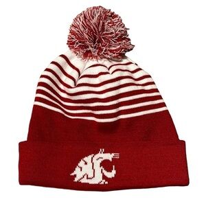 New WSU Cougars Beanie Winter Hat Cap Pom Washington State University NWOT